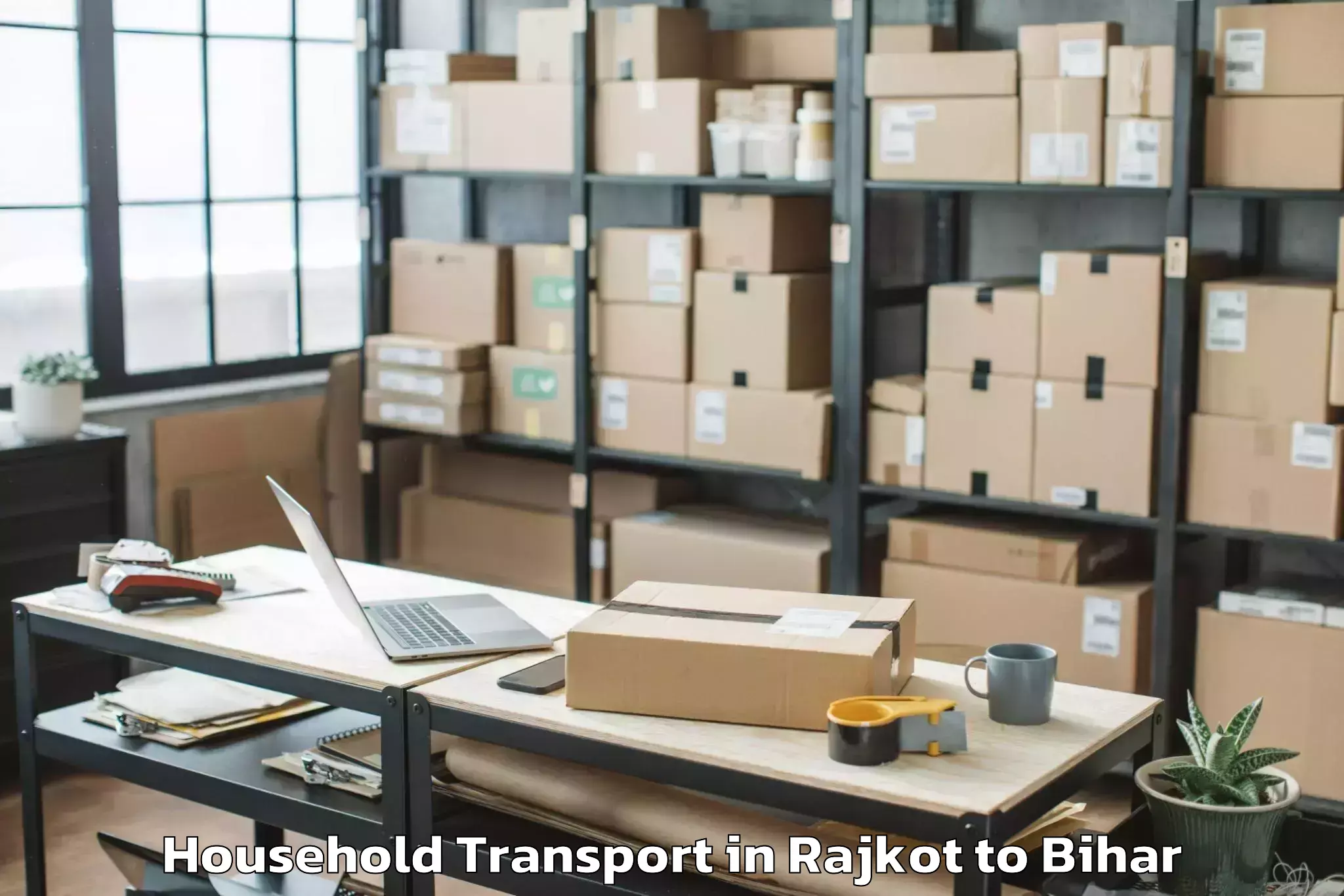 Book Rajkot to Colgong Household Transport Online